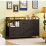 Black Chest of Drawers Bedroom, with LED Light trip with 10 Adjustable Colors Image 8