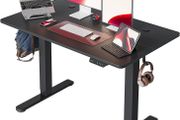 FREE SHIPPING Standing Desk Height Adjustable Electric Desk, 100x60cm Stand up Table, Sit Stand Home Office Desk with Splice Board, Black Top