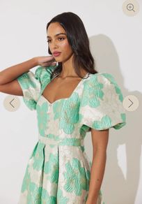 8th sign Audrey mint metallic dress & bag