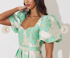 8th sign Audrey mint metallic dress & bag