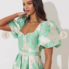 8th sign Audrey mint metallic dress & bag