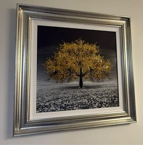 Framed Wall Art Yellow Blossom Tree