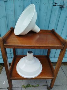 2 X Vintage Enamel Shades
