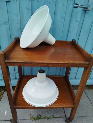 2 X Vintage Enamel Shades