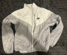 Nike Grey and White Lightweight Padded Jacket M