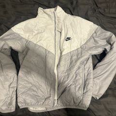 Nike Grey and White Lightweight Padded Jacket M