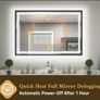 Black Bathroom Mirror with Led Lights 50x70cm, Antifog Wall Vanity Mirror Black Frame Image 9