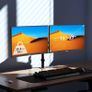 NEW SALE | Dual Monitor Mount, Double Monitor Arm for 13-32 inch LCD LED Screens, Tilt Swivel Rotation Height Adjustable PC Monitor Arm Desk Mount up to 10kg VESA 75/100mm Monitor Stand Image 2