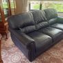 Navy leather couch Image 2