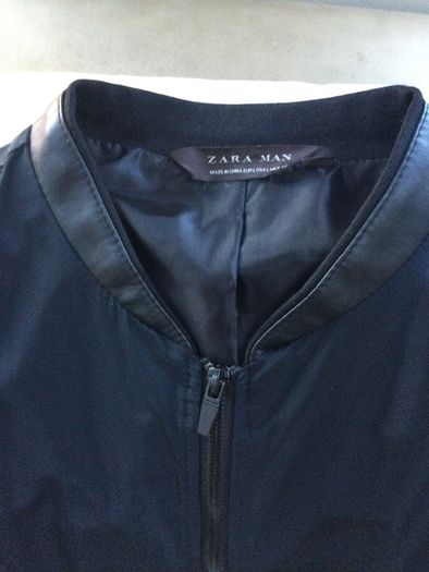 Zara mens navy jacket slim fit large l size