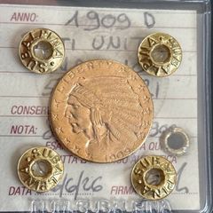 USA 5 Dollars 1909 Indian Head Gold Coin Denver