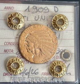 USA 5 Dollars 1909 Indian Head Gold Coin Denver