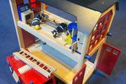 toy fire station. Fire truck and figures