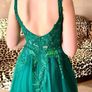Stunning Peacock Green Debs TY Ball Dress. Size (6-8) Image 5