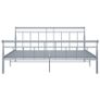 Bed Frame Grey Metal 160x200 cm Image 4
