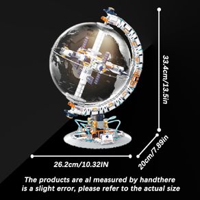 Space Station Globe Building Block Model with LED Light