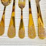 New Gold cutleru 5 pc x 10 sets Dining knife Fork Spoon Dessert spoon Salad fork Image 4