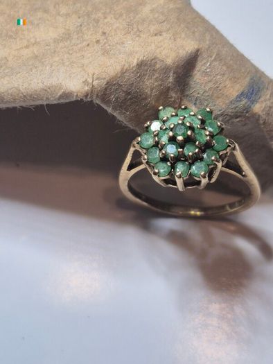 Vintage 9ct Gold starburst cluster ring
