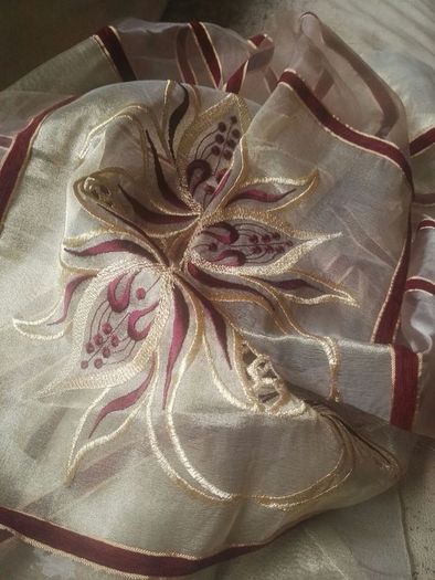 Gold And Wine Tablecloth