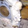 Porcelain Mantel Clock with Two Cherubs and Two Doves on top, and floral accents, Postage Available Image 5