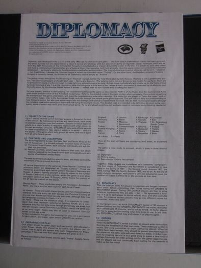 Gibsons Diplomacy Board Game 2014