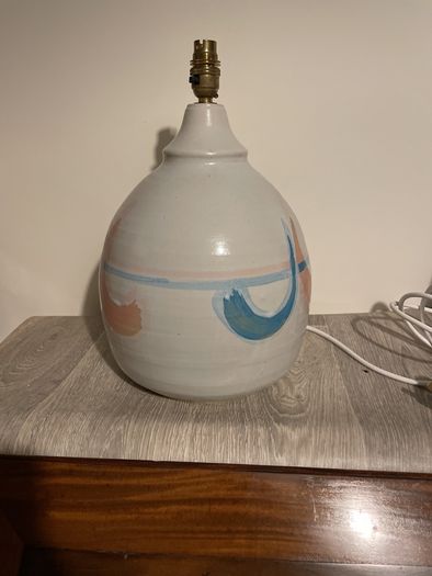 Large round pottery lamp