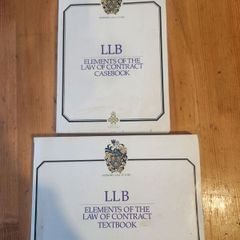 Law Books X 2. Llb Elements Of The Law Of Contract Casebook. Suitable For Law Students Studying For An Llb Elements Of The Law. 2 X First Edition Large Volume Paperback Books In Good Condition.