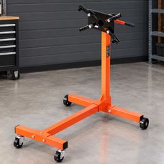 340kg Engine Stand with 360 Rotating Head, Adjustable Mounting Arms, 4 Caster Wheels, Heavy Duty Motor Stand for Engine Repair & Vehicle Maintenance