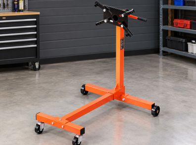 340kg Engine Stand with 360 Rotating Head, Adjustable Mounting Arms, 4 Caster Wheels, Heavy Duty Motor Stand for Engine Repair & Vehicle Maintenance