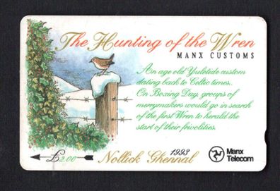 1993 Isle of Man 20 units The Hunting of The Wren (GPT - Magnetic) Phone Card