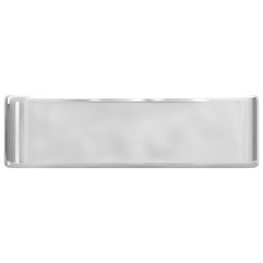 Wash Basin with Faucet Hole 48x37x13.5 cm Ceramic Silver
