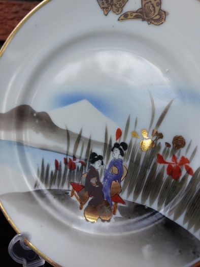 Antique Japanese Geisha Plates x 2