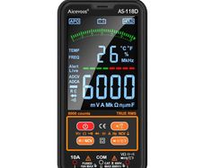 AS-118D Smart Digital Multimeter, Auto-Ranging Volt Meter with T-RMS, Multimeter Tester Measures AC/DC Voltage Current Capacitance Resistance Continuity Temperature Frequency