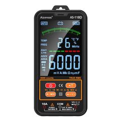 AS-118D Smart Digital Multimeter, Auto-Ranging Volt Meter with T-RMS, Multimeter Tester Measures AC/DC Voltage Current Capacitance Resistance Continuity Temperature Frequency