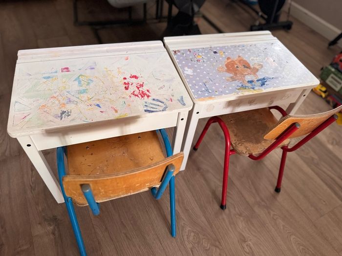 2 x Art Desks with chairs