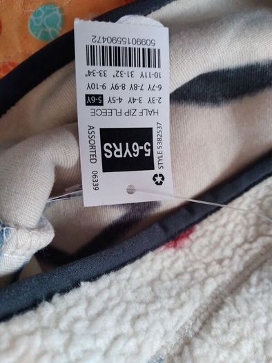 brand new half zip fleece 5 to 6 years