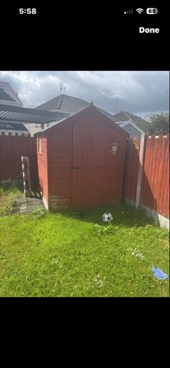 Garden shed dismantled