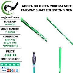 Accra Gx Green 200F M4 Stiff #9 Wood Shaft / Titleist 2nd Gen