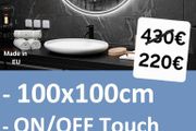 LED Bathroom Mirror Defogger Fog Free Demister 100cm Round Touch Switch