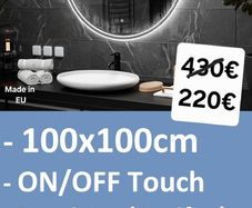 LED Bathroom Mirror 100cm Round Antifog Bright Light Makeup Cosmetic Cold Cool Light