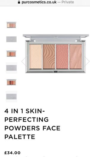 PUR 4 in 1 Skin Perfecting Powders Palette shade Fair Light- New / Boxed