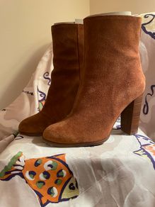 Brown Suede Leather Ankle Boots
