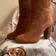 Brown Suede Leather Ankle Boots