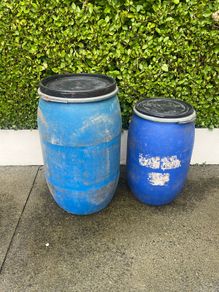 plastic barrells