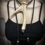 Empowering Naturally Shed Deer Antler and Amethyst Quartz  Rope Necklace Cosplay Wasteland Dystopian Image 2