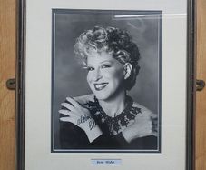 Autographed 10x8 Framed Photo of a Young Bette Midler (a Grammy, Tony, Emmy, and Golden Globe award-winning performer)  Rare Collectible