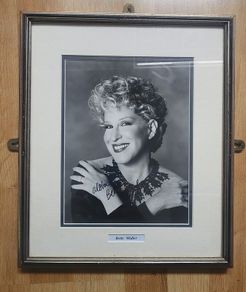 Autographed 10x8 Framed Photo of a Young Bette Midler (a Grammy, Tony, Emmy, and Golden Globe award-winning performer)  Rare Collectible