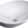 Bathrooms Cloakroom Ceramic Basin 410 / 330 /140mm  En Suite Countertop Vessel Sink  Compact Oval Wash Basin  Gloss White Image 2
