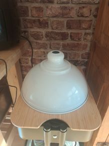 Vintage style cream enamel light shade Industrial
