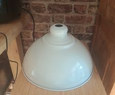 Vintage style cream enamel light shade Industrial